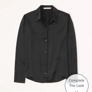 Abercrombie black silk long sleeved shirt